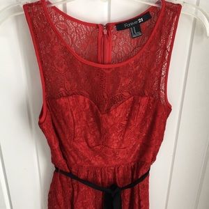 Lace sweetheart skater dress